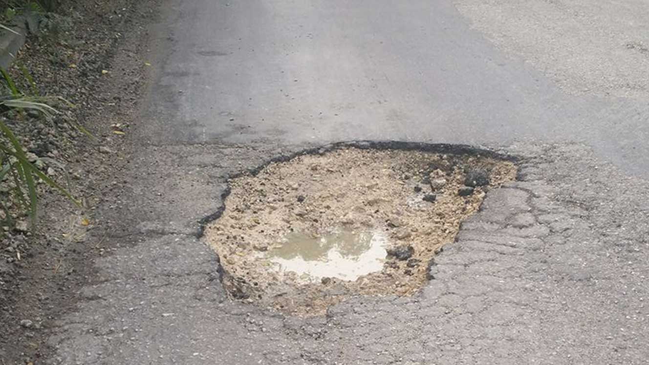 The Belle Road, St. Michael- pothole